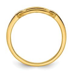 14K Polished Diamond Link Fashion Ring