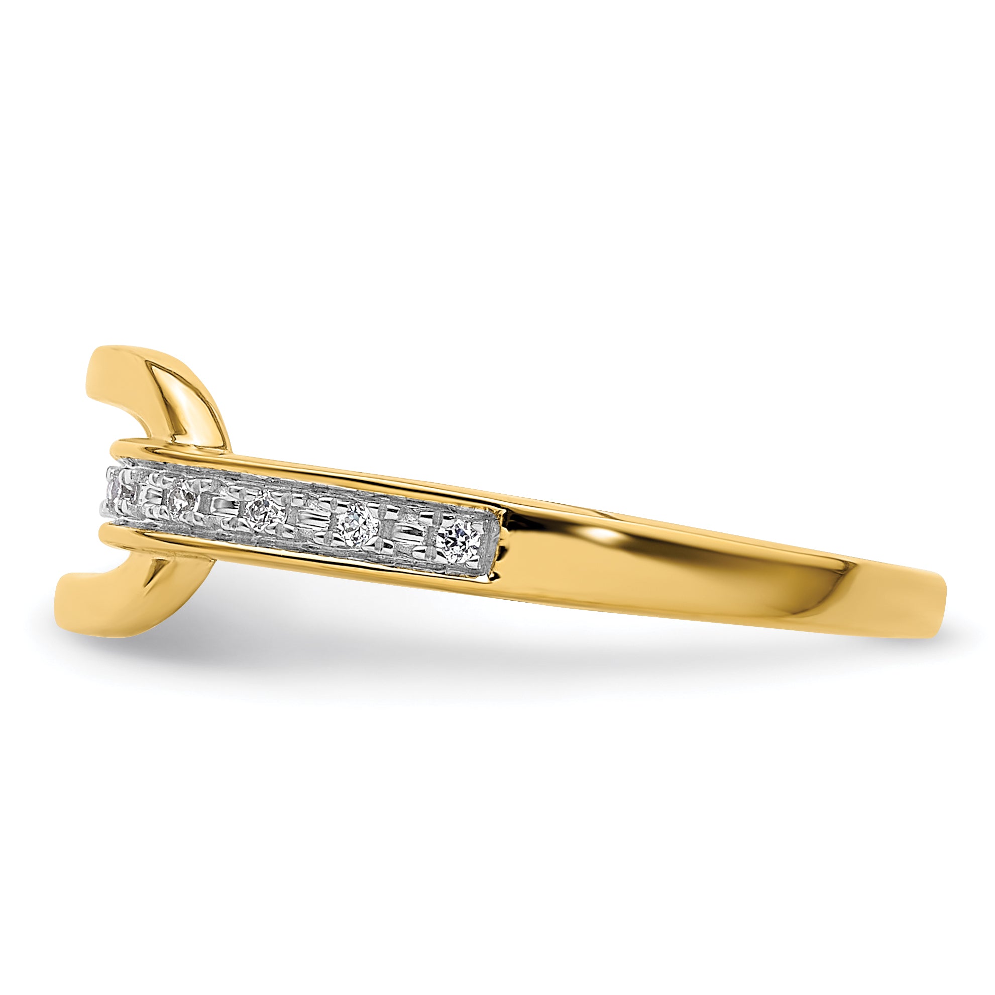 14K Polished Diamond Link Fashion Ring