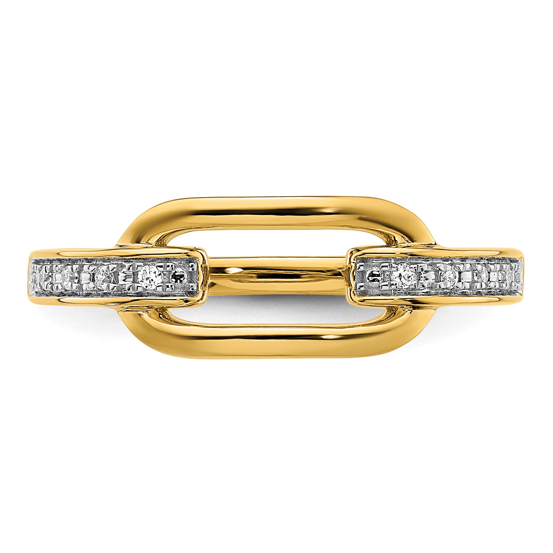 14K Polished Diamond Link Fashion Ring