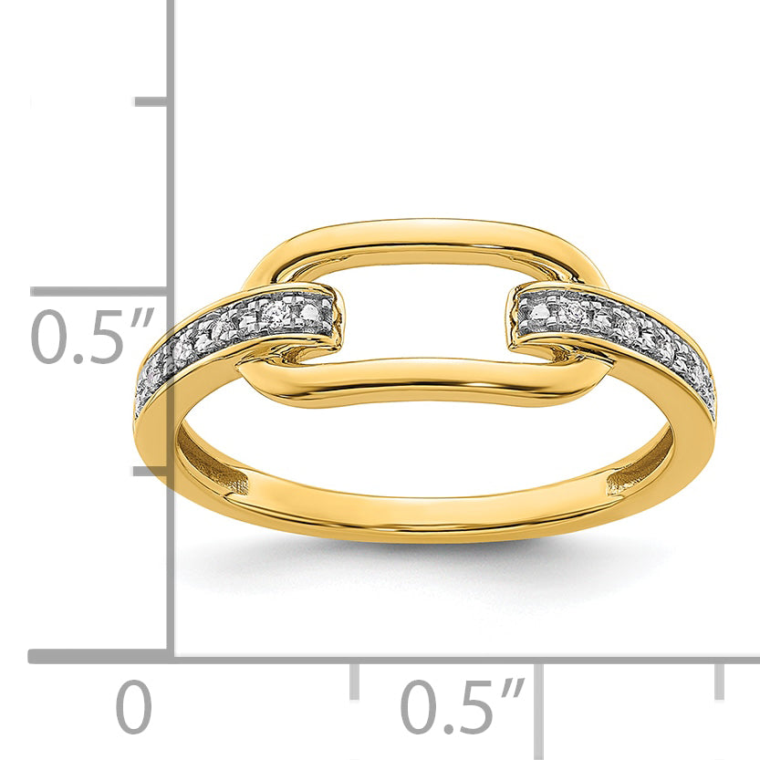 14K Polished Diamond Link Fashion Ring
