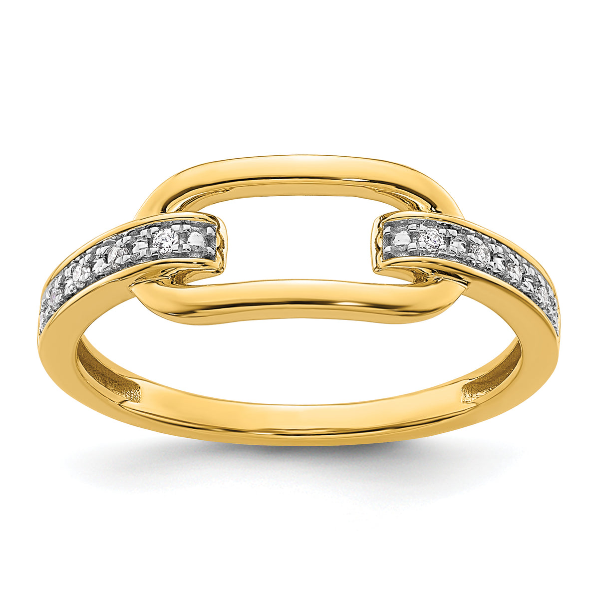 14K Polished Diamond Link Fashion Ring