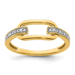 14K Polished Diamond Link Fashion Ring