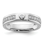 14k White Gold 1/3 carat Lab Grown Diamond VS/SI+ G+ Complete Men's Heart Band