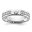 14k White Gold 1/3 carat Lab Grown Diamond VS/SI+ G+ Complete Men's Heart Band