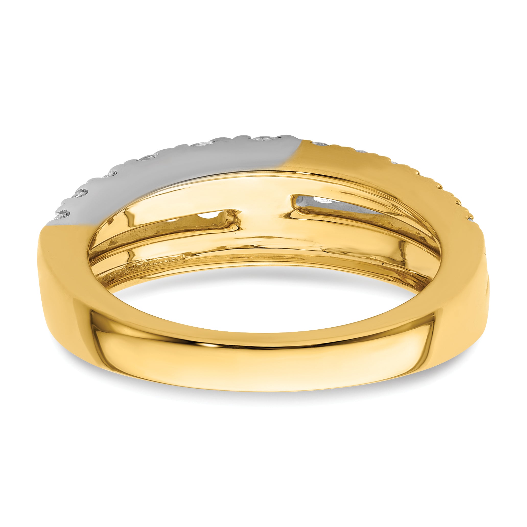 14k Two-tone 1 1/4 carat Lab Grown Diamond VS/SI+ G+ Complete Double Row Band
