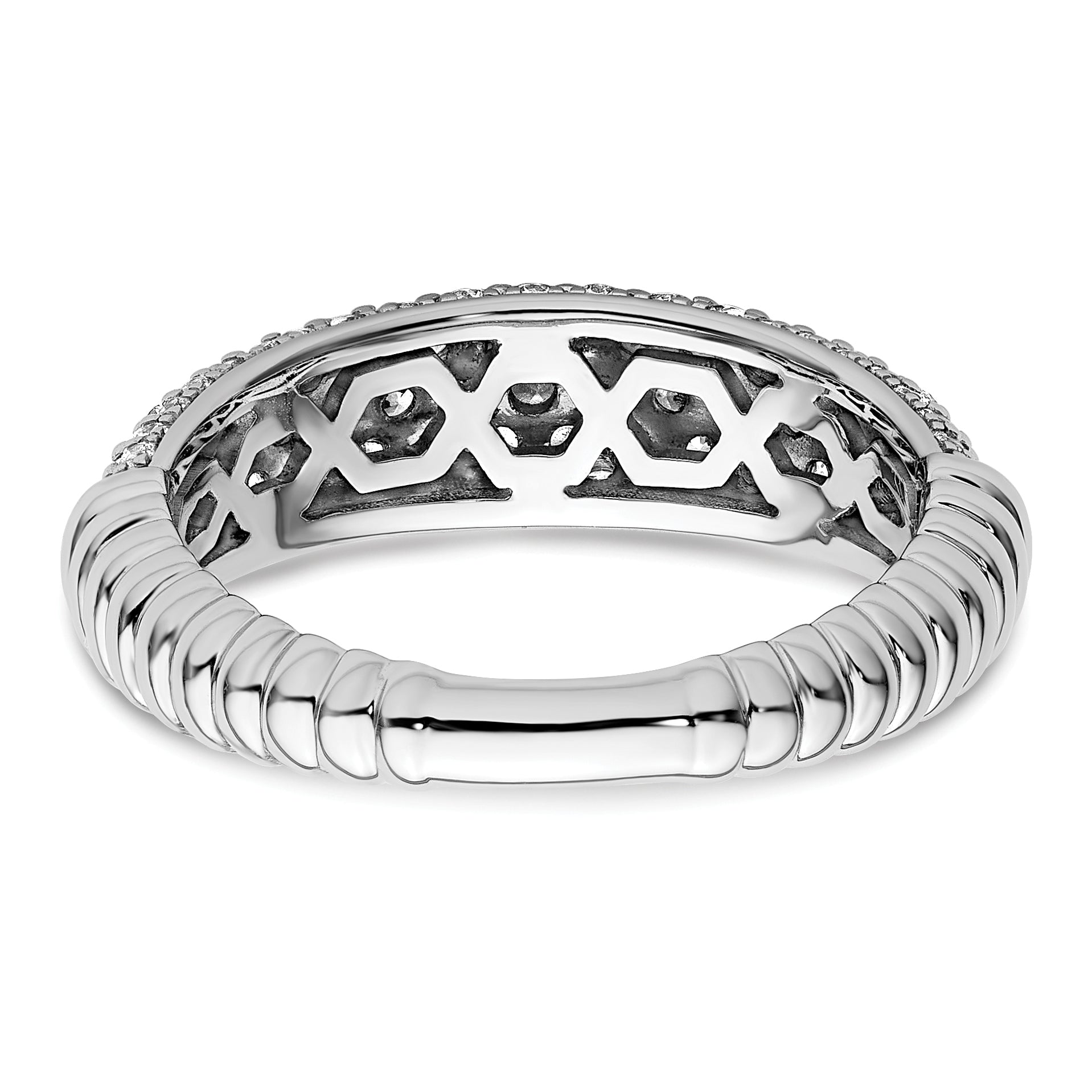 14K White Gold Lab Grown Diamond VS/SI+ G+ Band