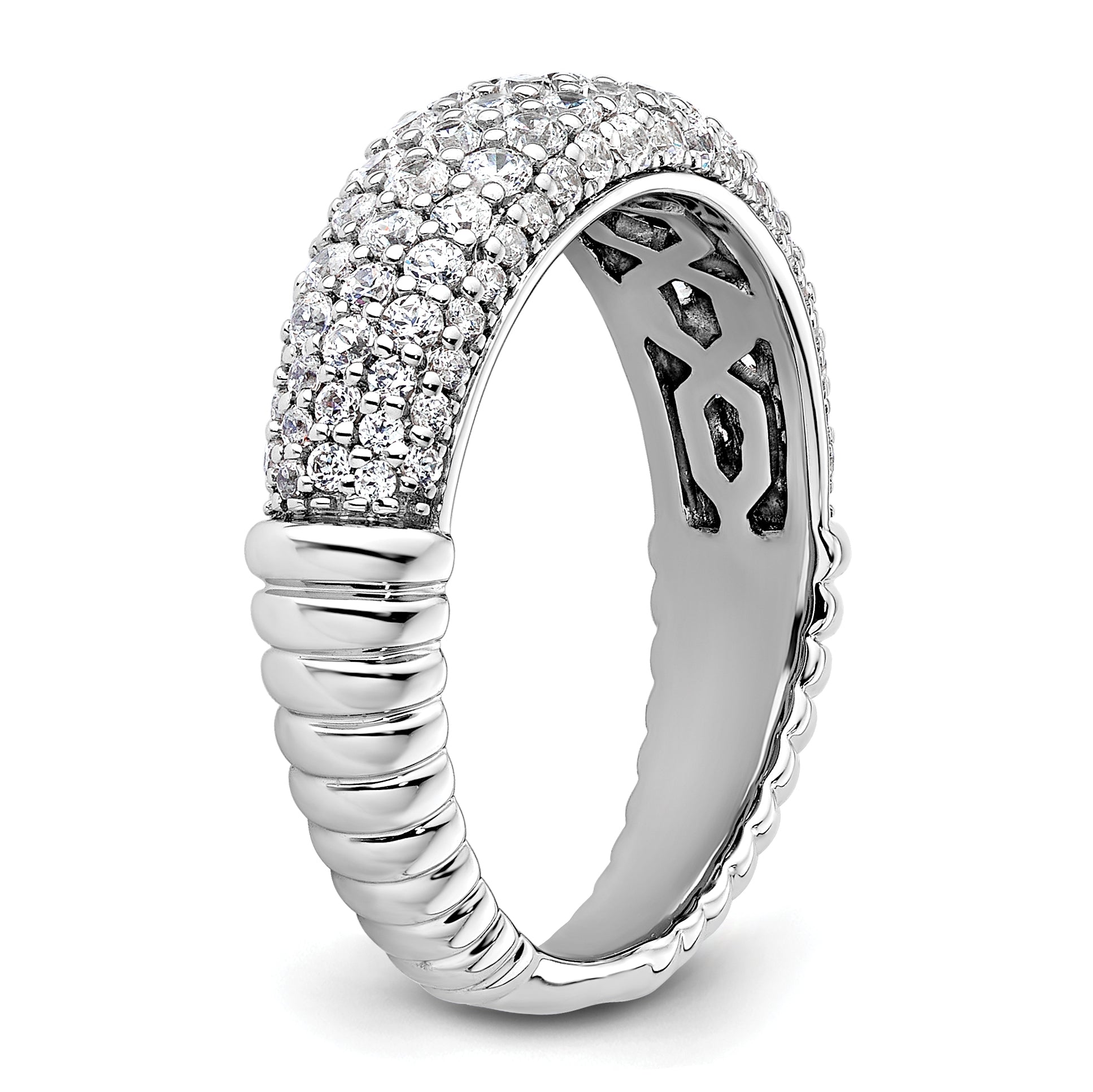 14K White Gold Lab Grown Diamond VS/SI+ G+ Band