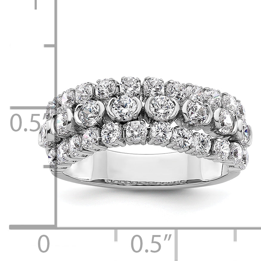 14K White Gold Lab Grown Diamond VS/SI+ G+ Moveable Triple Band