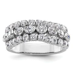 14K White Gold Lab Grown Diamond VS/SI+ G+ Moveable Triple Band