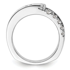 14K White Gold Lab Grown Diamond VS/SI+ G+ Complete Fancy Band