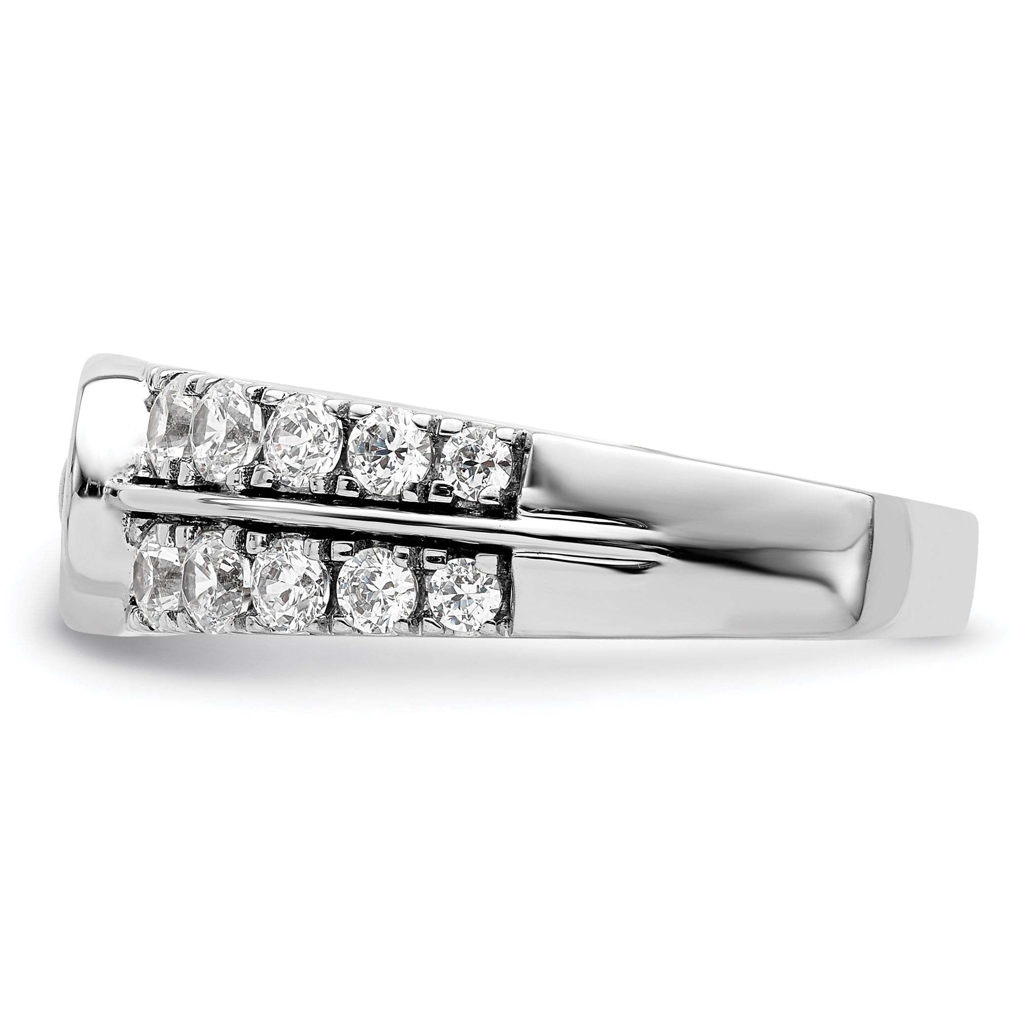 14K White Gold Lab Grown Diamond VS/SI+ G+ Complete Fancy Band