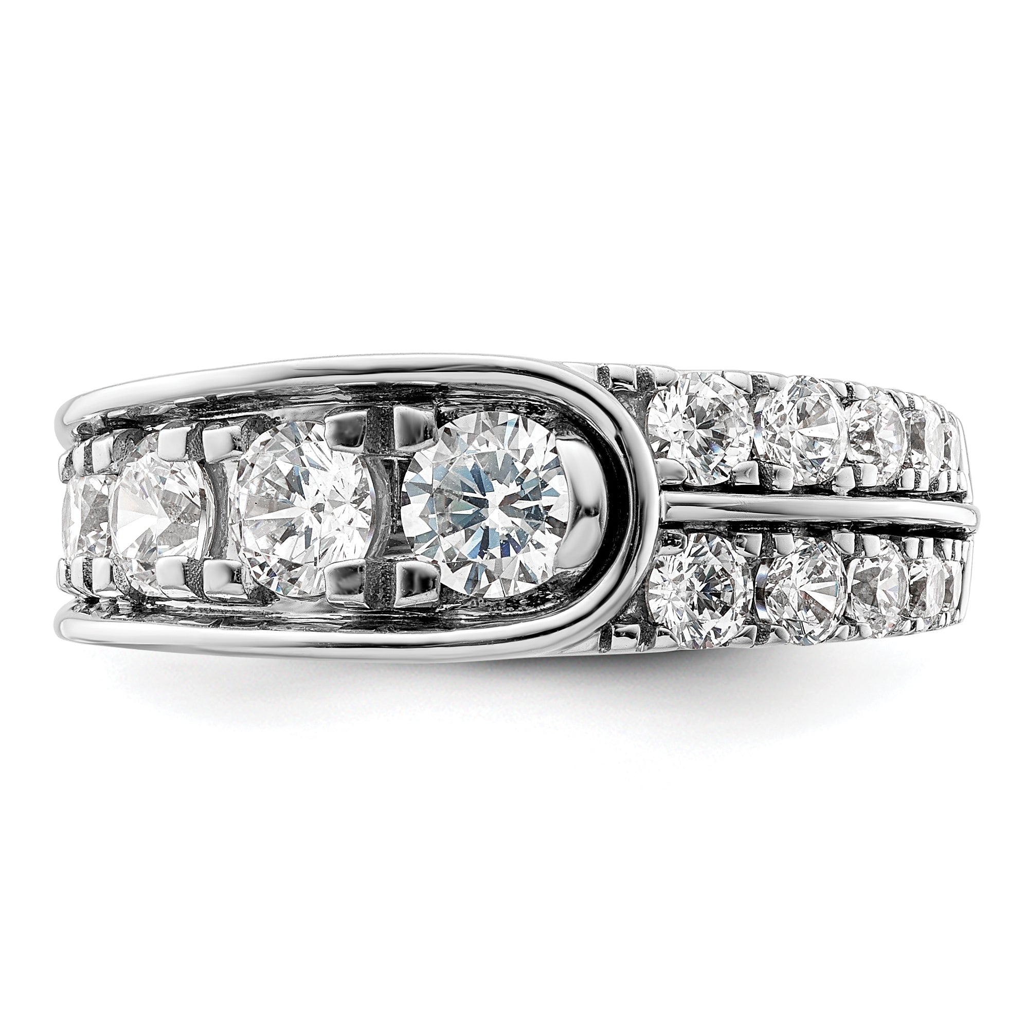 14K White Gold Lab Grown Diamond VS/SI+ G+ Complete Fancy Band