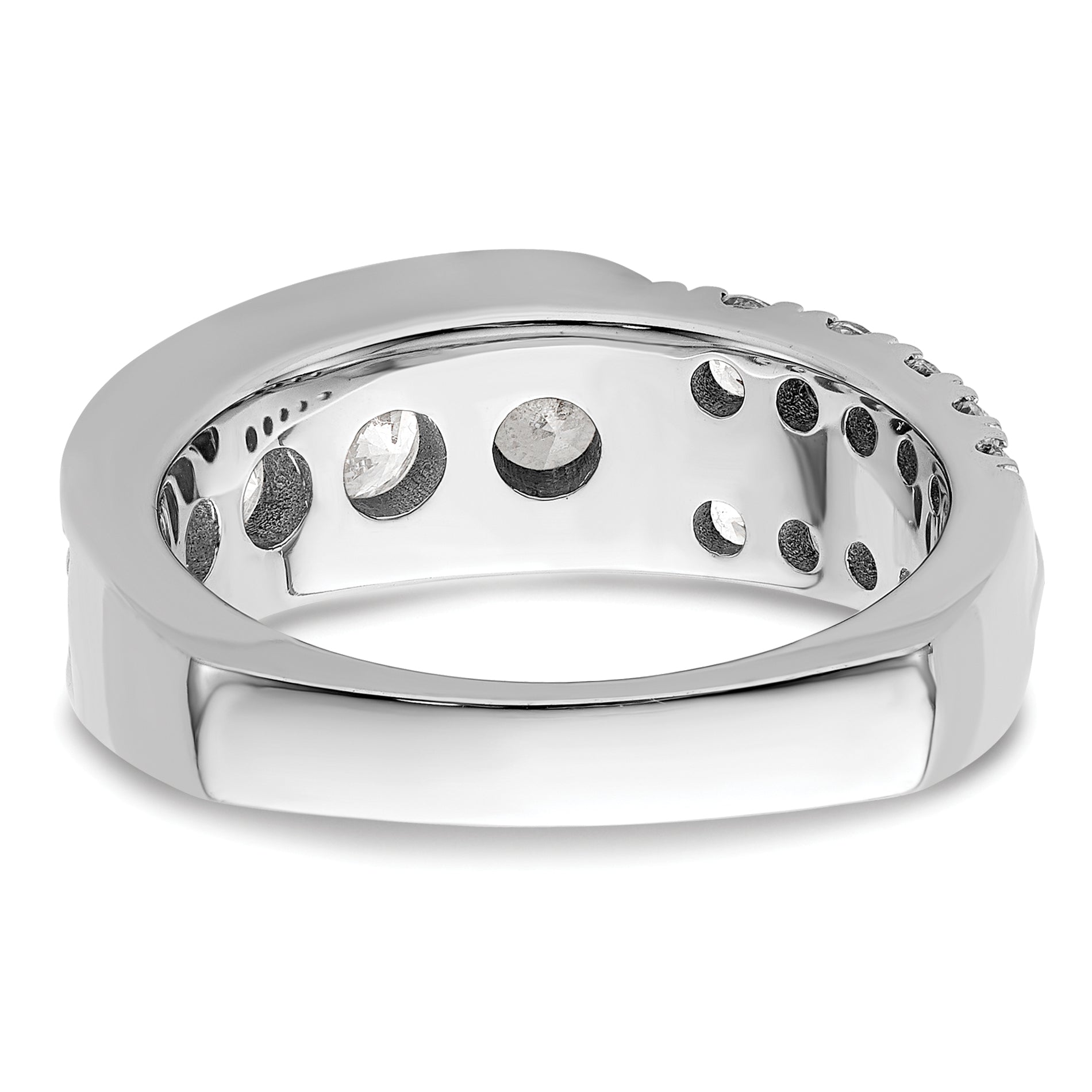 14K White Gold Lab Grown Diamond VS/SI+ G+ Complete Fancy Band