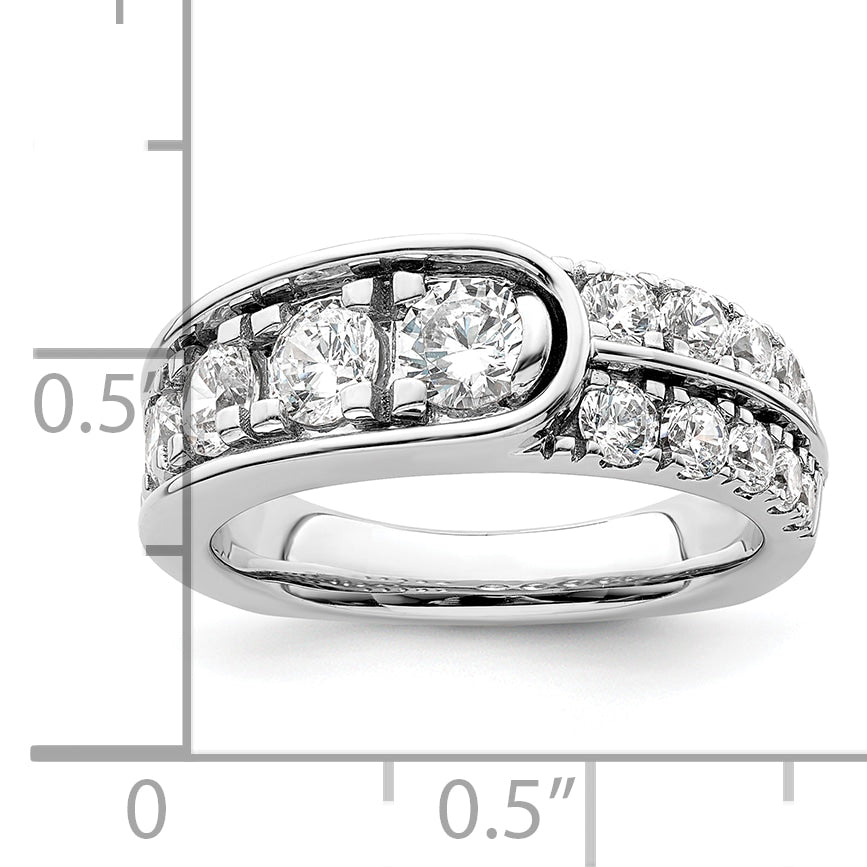 14K White Gold Lab Grown Diamond VS/SI+ G+ Complete Fancy Band