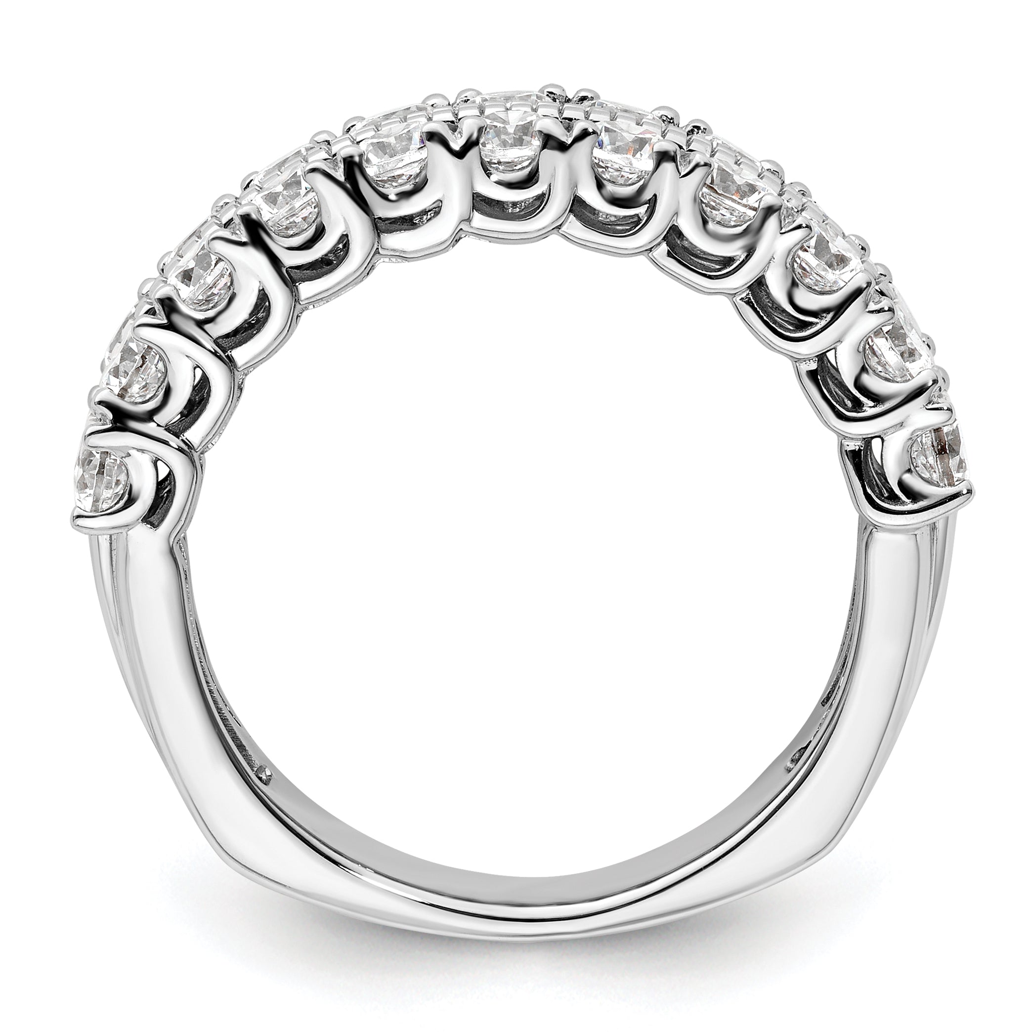14k White Gold 1 3/4 carat Lab Grown Diamond VS/SI+ G+ Complete Fashion Band