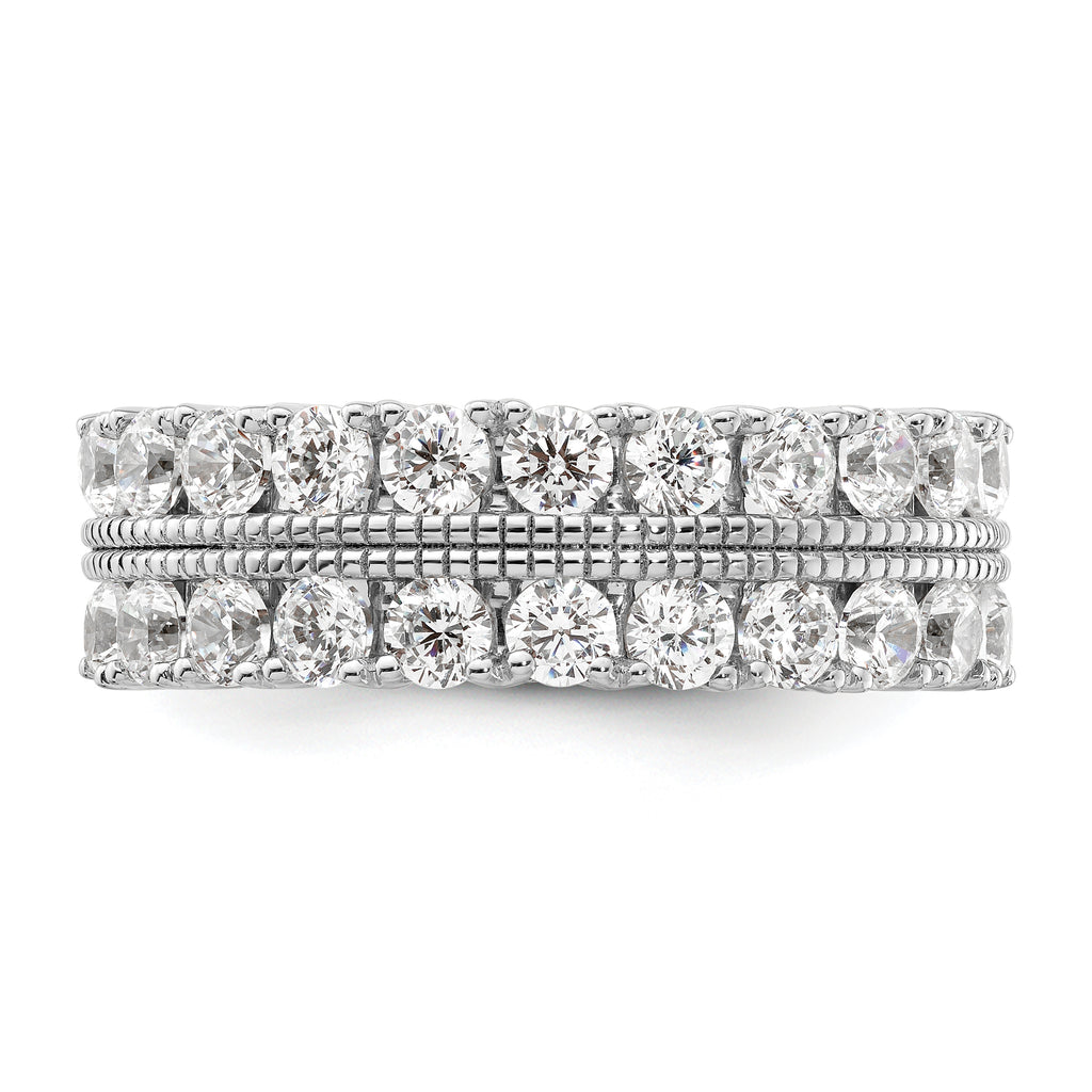 14k White Gold 1 3/4 carat Lab Grown Diamond VS/SI+ G+ Complete Fashion Band