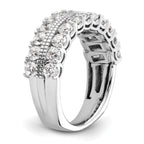 14k White Gold 1 3/4 carat Lab Grown Diamond VS/SI+ G+ Complete Fashion Band