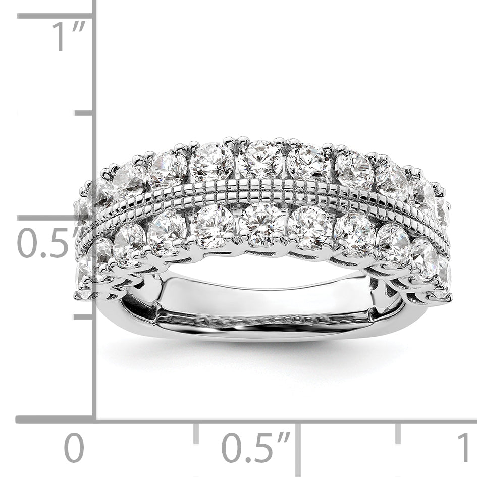 14k White Gold 1 3/4 carat Lab Grown Diamond VS/SI+ G+ Complete Fashion Band
