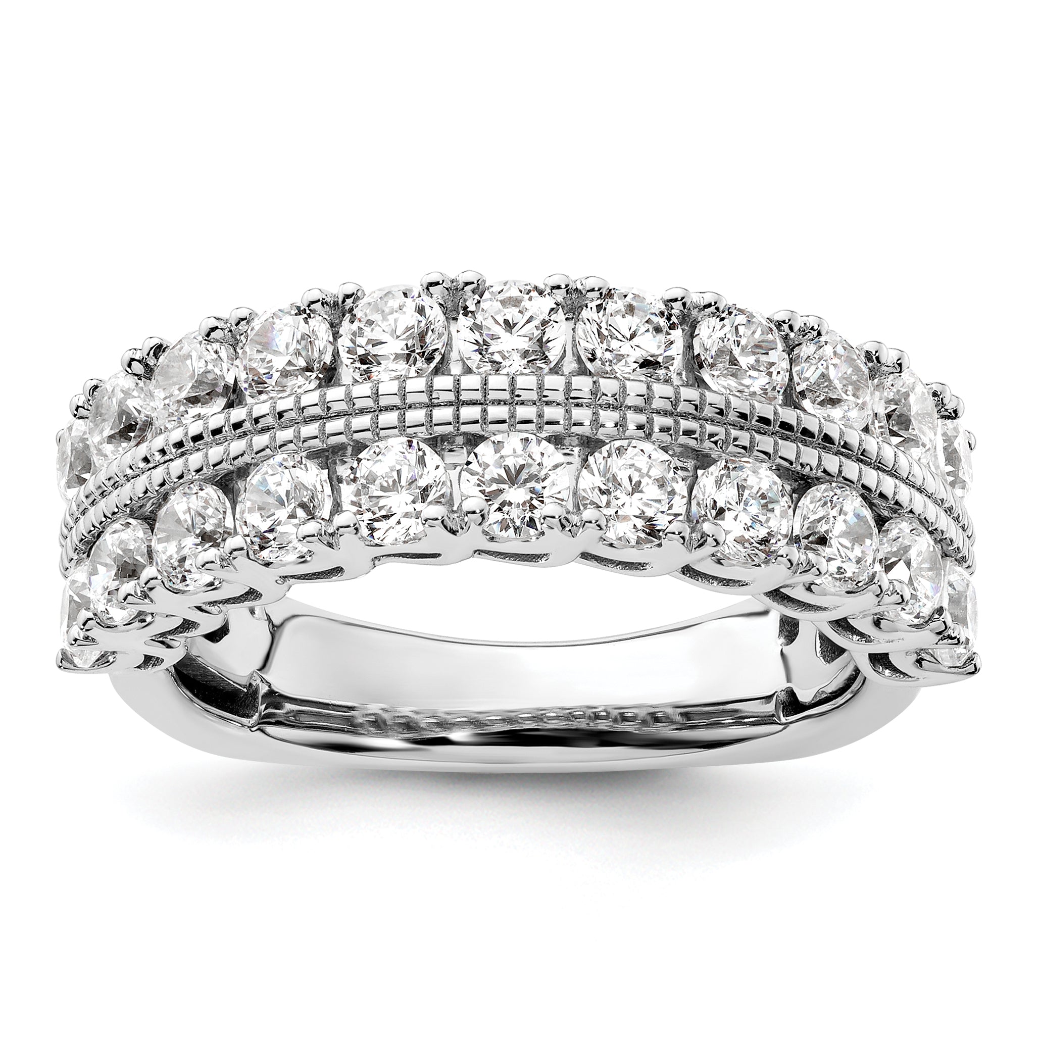 14k White Gold 1 3/4 carat Lab Grown Diamond VS/SI+ G+ Complete Fashion Band Main image