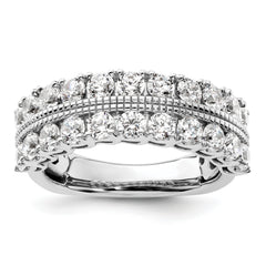 14k White Gold 1 3/4 carat Lab Grown Diamond VS/SI+ G+ Complete Fashion Band
