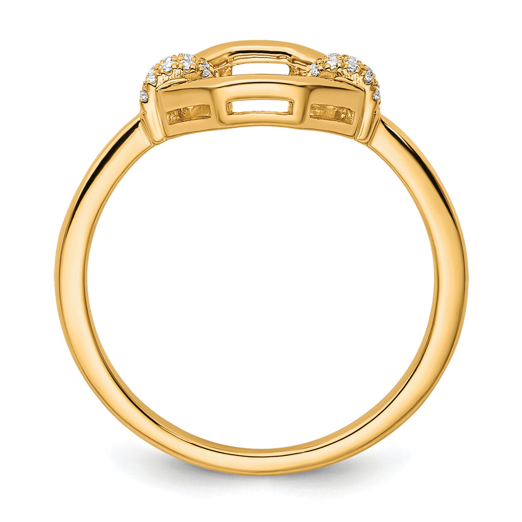 14K Polished Diamond Octogon Fashion Ring