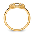 14K Polished Diamond Octogon Fashion Ring