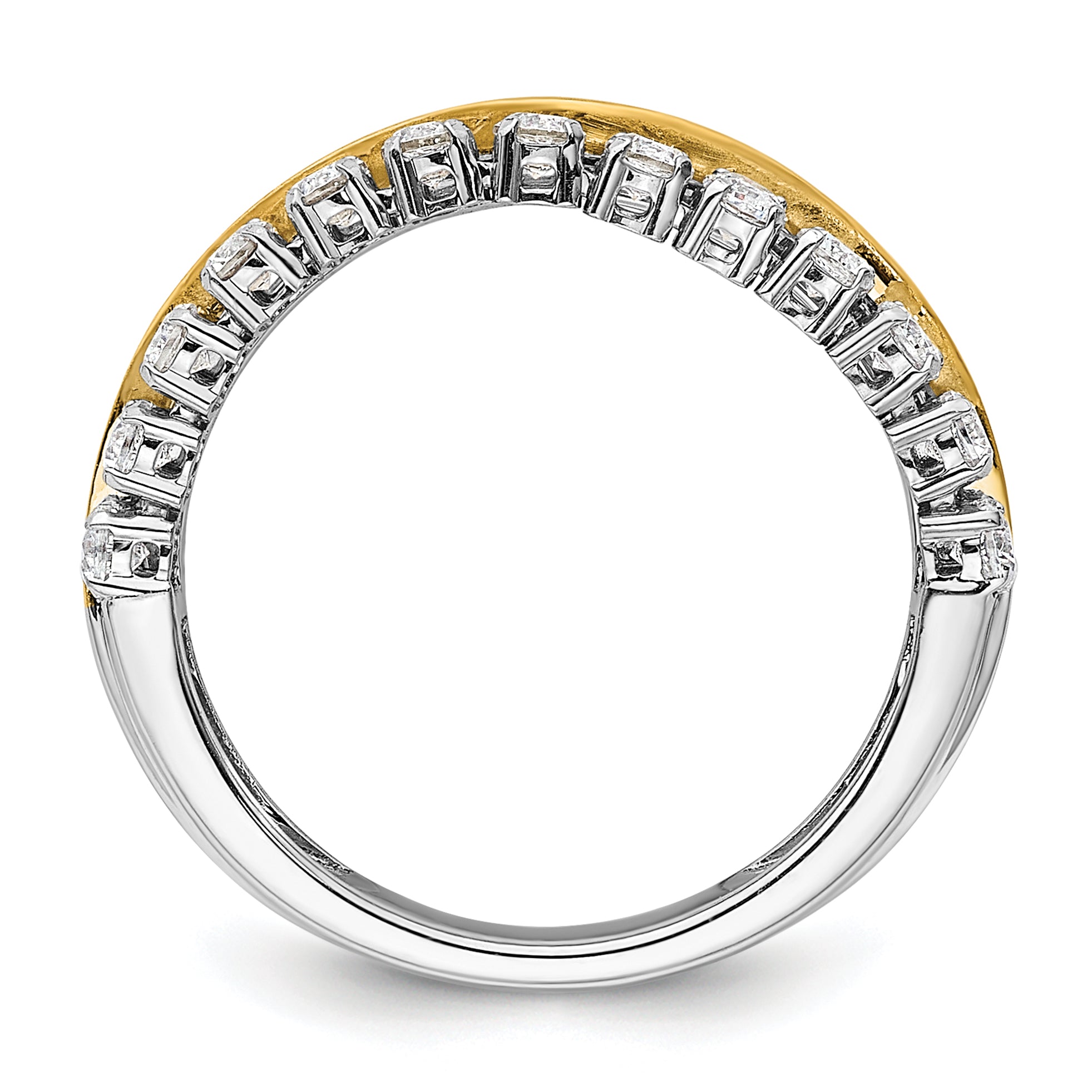 14k Two-tone 7/8 carat Lab Grown Diamond VS/SI+ G+ Complete Double Row Fashion Band Secondary image