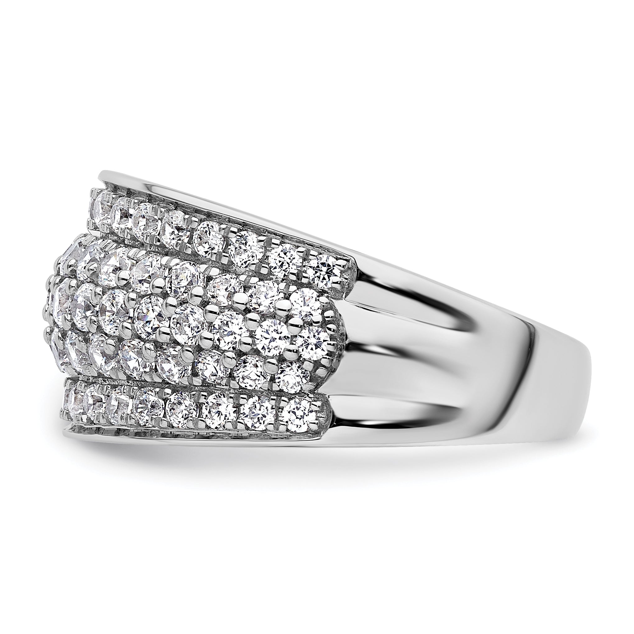 14k White Gold 1 3/4 carat Lab Grown Diamond VS/SI+ G+ Complete Fashion Layered Band