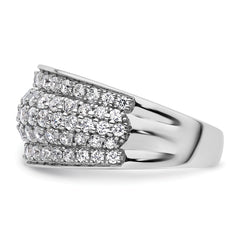 14k White Gold 1 3/4 carat Lab Grown Diamond VS/SI+ G+ Complete Fashion Layered Band