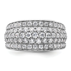 14k White Gold 1 3/4 carat Lab Grown Diamond VS/SI+ G+ Complete Fashion Layered Band