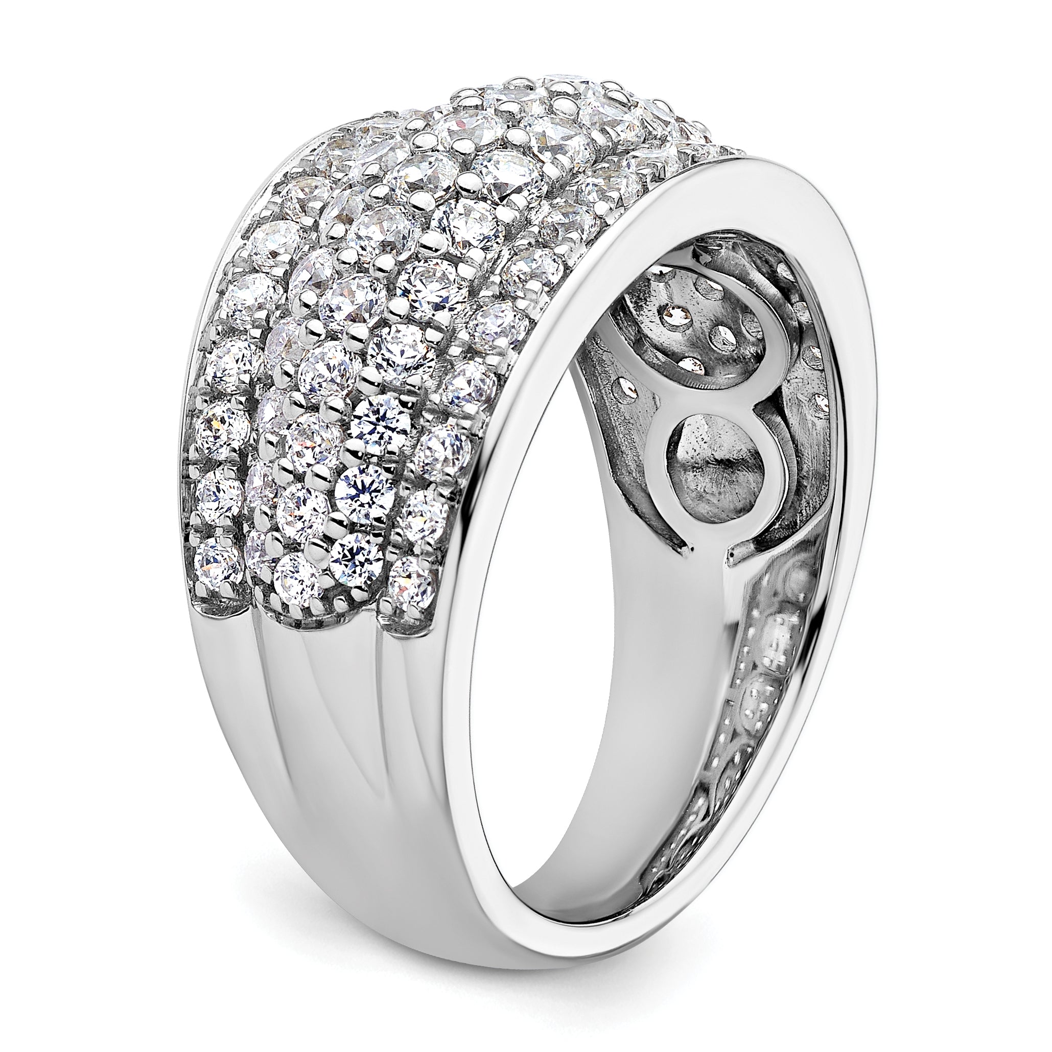 14k White Gold 1 3/4 carat Lab Grown Diamond VS/SI+ G+ Complete Fashion Layered Band