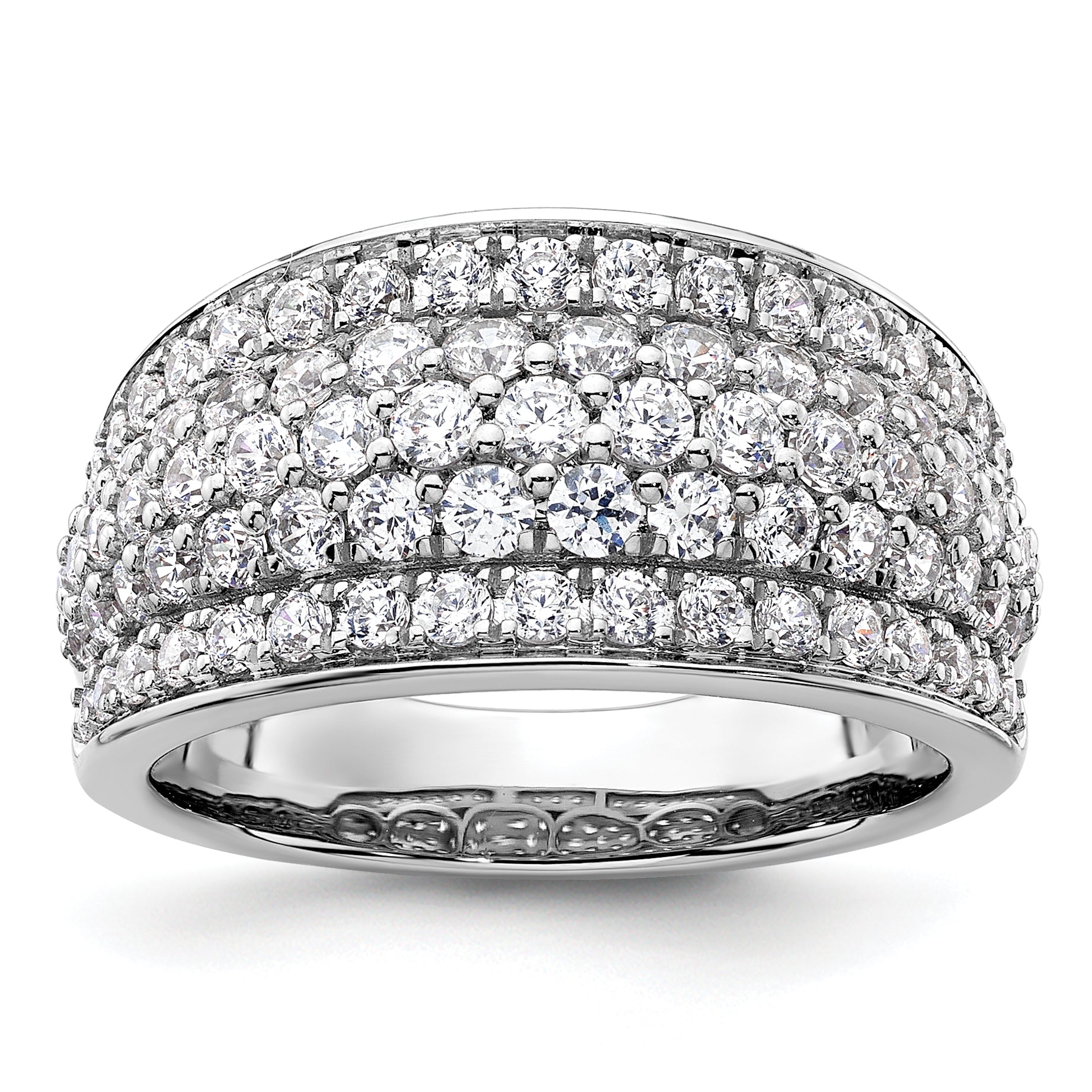 14k White Gold 1 3/4 carat Lab Grown Diamond VS/SI+ G+ Complete Fashion Layered Band