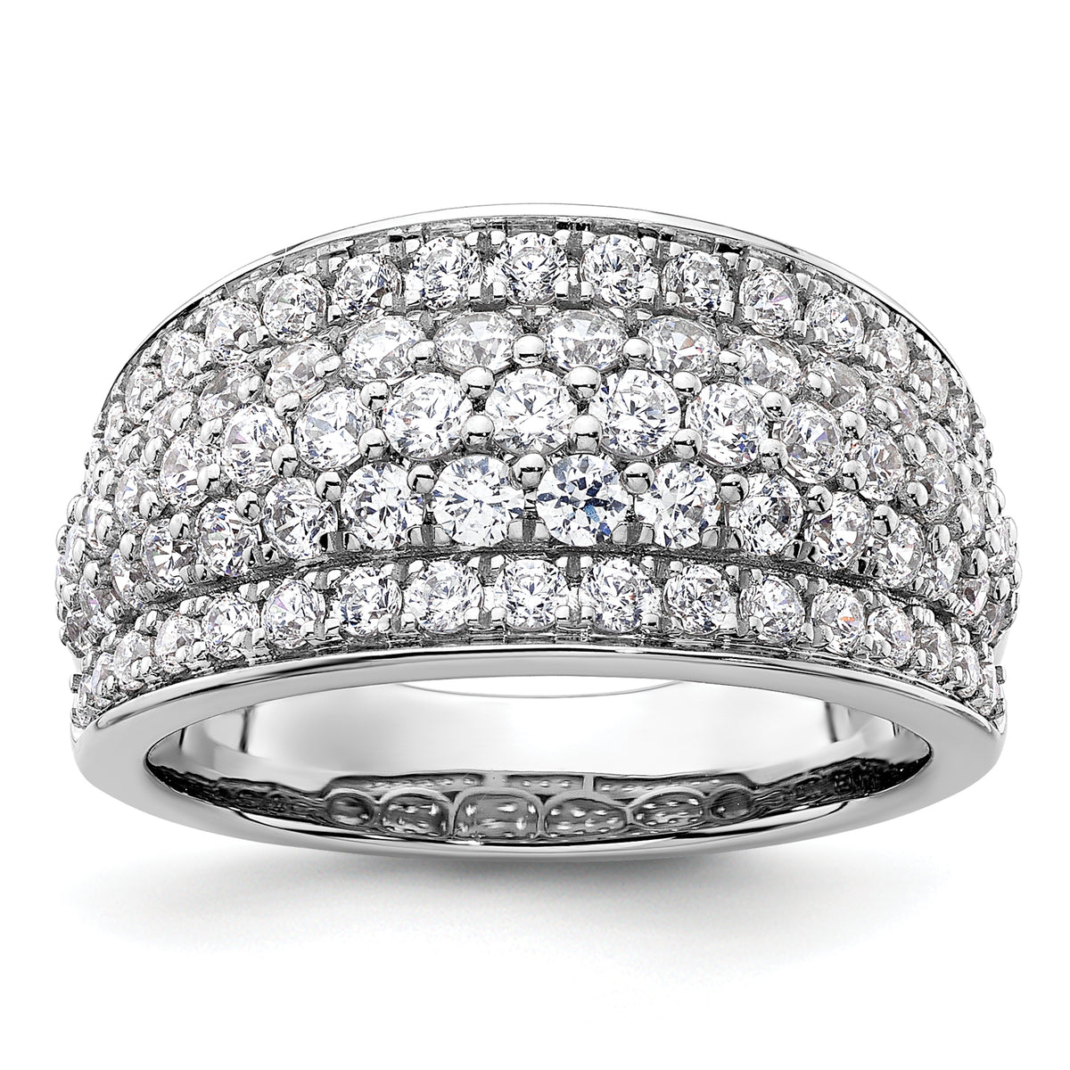 14k White Gold 1 3/4 carat Lab Grown Diamond VS/SI+ G+ Complete Fashion Layered Band