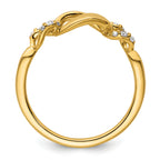 14K Polished Diamond Wavy Oval Fashion Ring