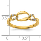 14K Polished Diamond Wavy Oval Fashion Ring