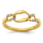 14K Polished Diamond Wavy Oval Fashion Ring