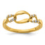 14K Polished Diamond Wavy Oval Fashion Ring