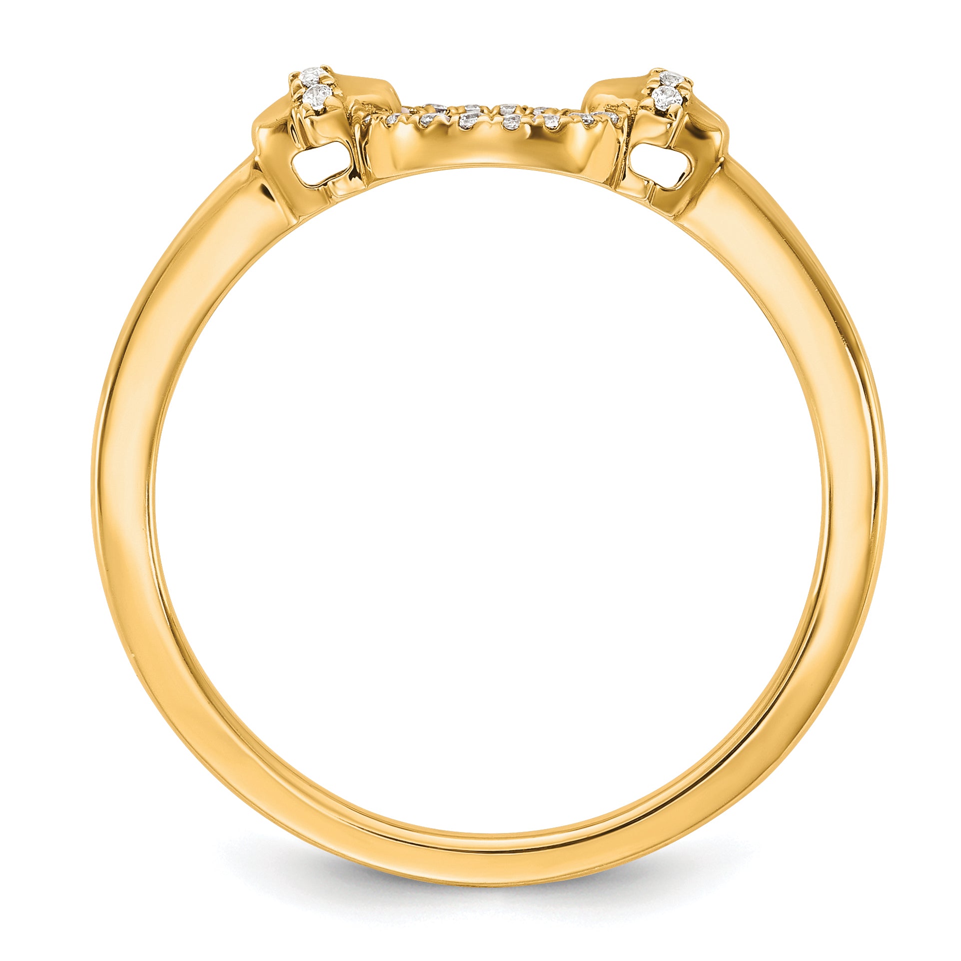 14K Polished Diamond Open Circle Fashion Ring Secondary image