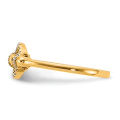 14K Polished Diamond Open Circle Fashion Ring