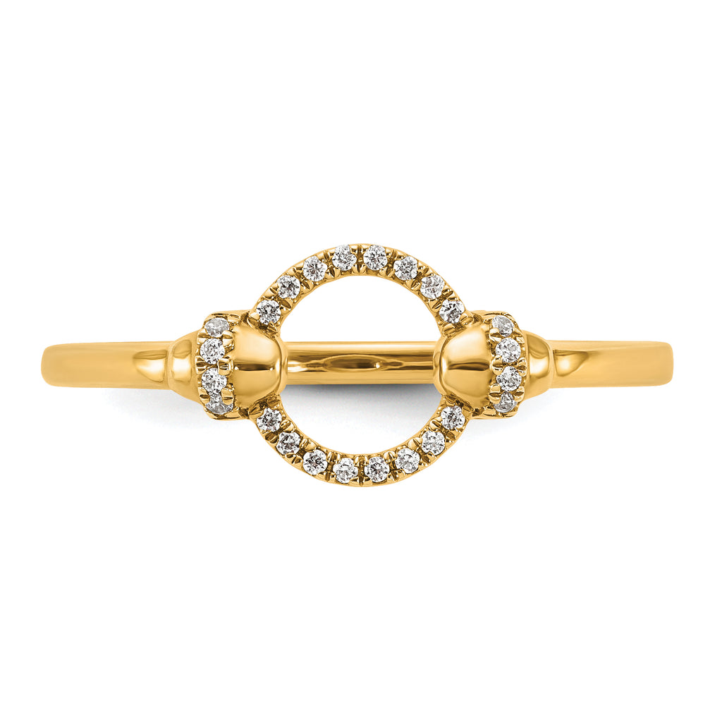 14K Polished Diamond Open Circle Fashion Ring