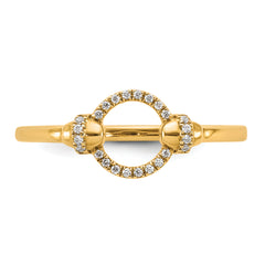 14K Polished Diamond Open Circle Fashion Ring