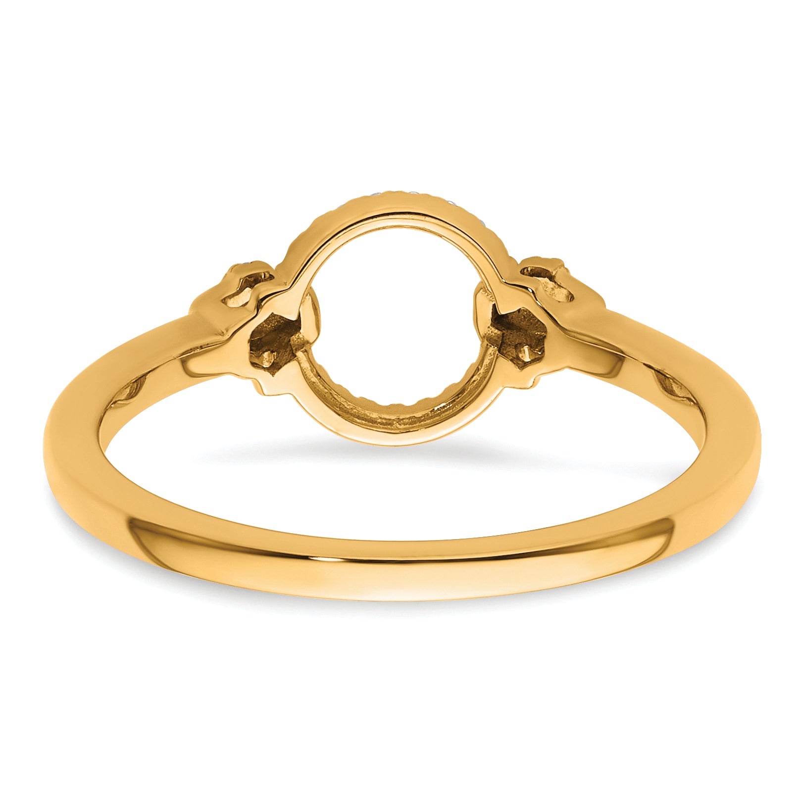 14K Polished Diamond Open Circle Fashion Ring