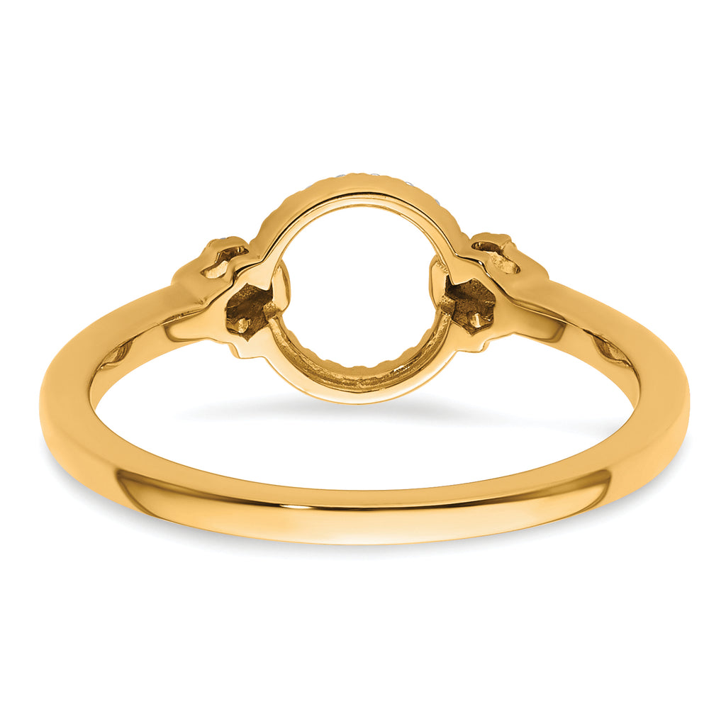 14K Polished Diamond Open Circle Fashion Ring