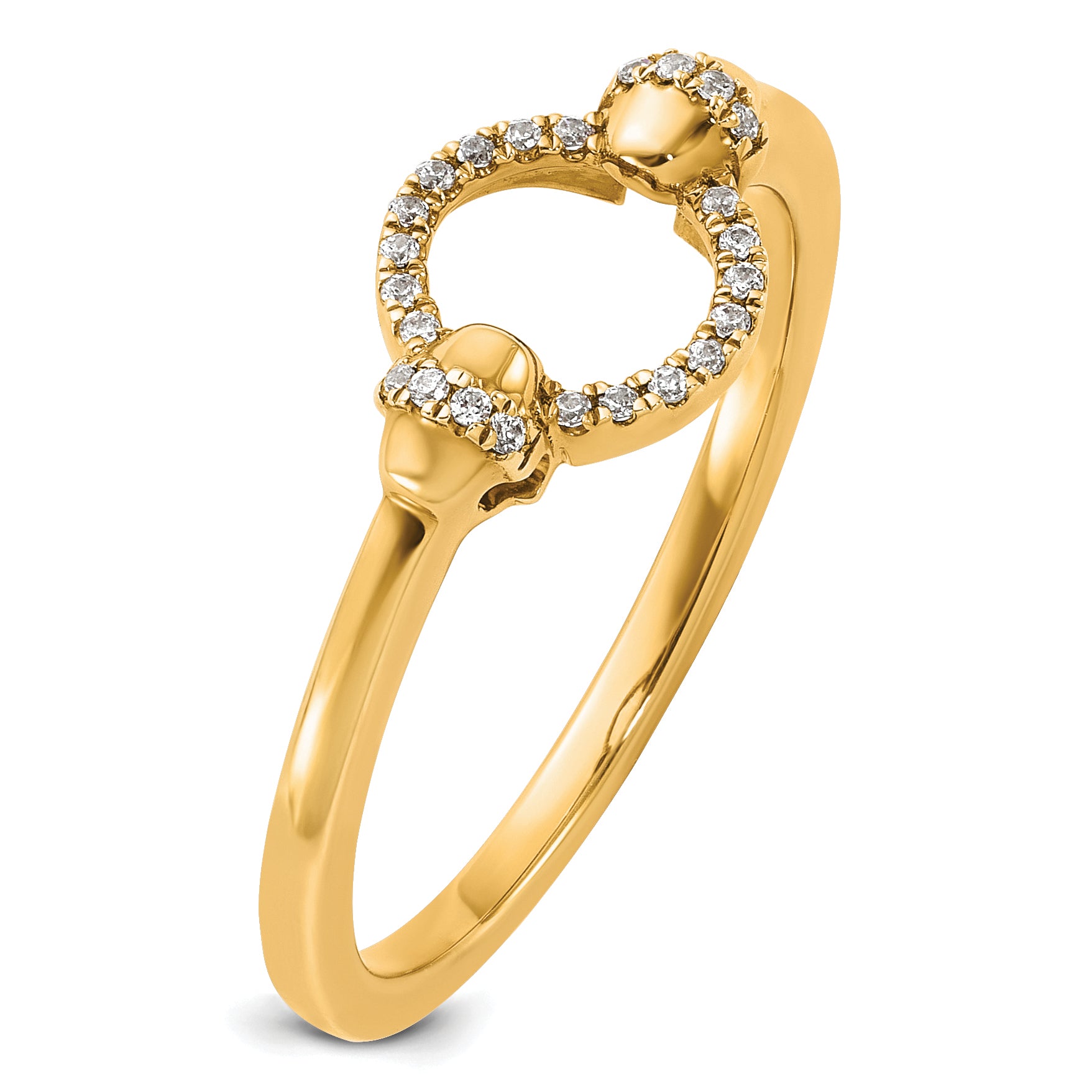14K Polished Diamond Open Circle Fashion Ring