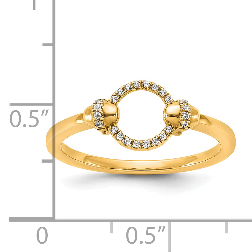 14K Polished Diamond Open Circle Fashion Ring