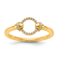 14K Polished Diamond Open Circle Fashion Ring