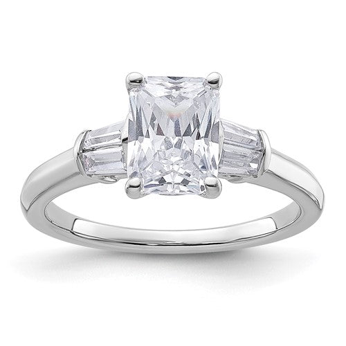Three Stone Radiant Engagement Ring in 14K White Gold (1 7/8 ct.), Size 7 - Sophia Jewelers