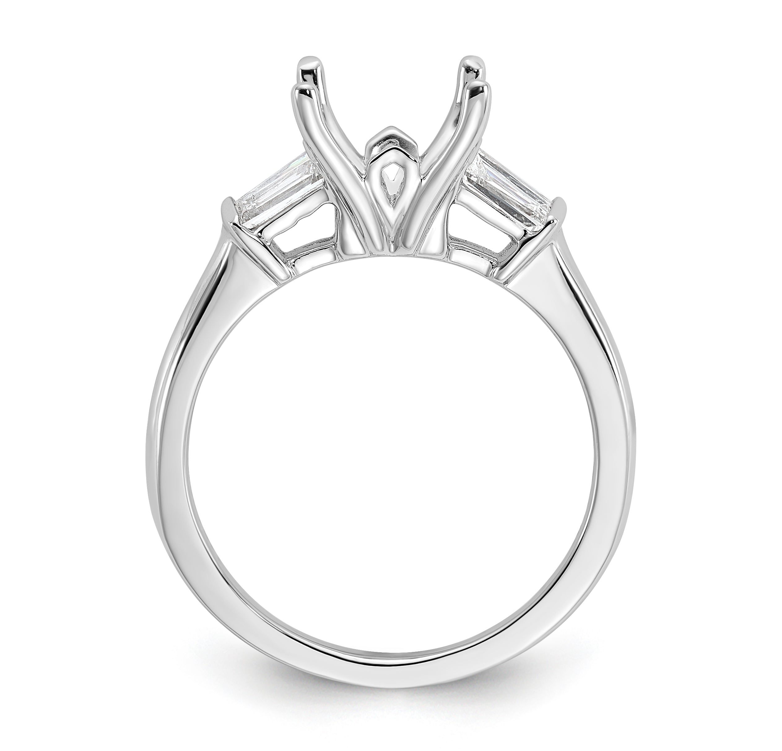 14k White Gold 2 carat Certified Lab Grown Diamond VS+ F+ Princess Complete Three Stone Engagement Ring Secondary image
