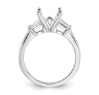 14k White Gold 2 carat Certified Lab Grown Diamond VS+ F+ Princess Complete Three Stone Engagement Ring