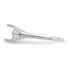 14k White Gold 2 carat Certified Lab Grown Diamond VS+ F+ Princess Complete Three Stone Engagement Ring